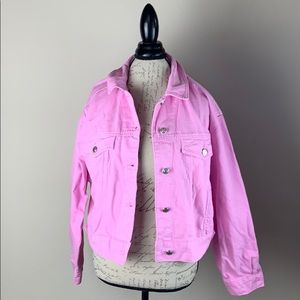 bubblegum pink denim jacket
